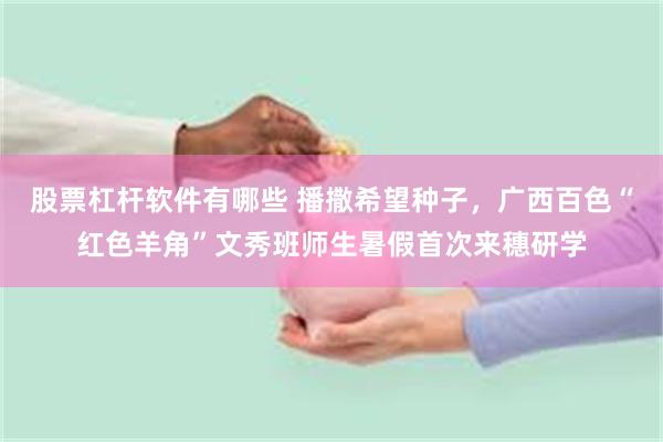 股票杠杆软件有哪些 播撒希望种子，广西百色“红色羊角”文秀班师生暑假首次来穗研学